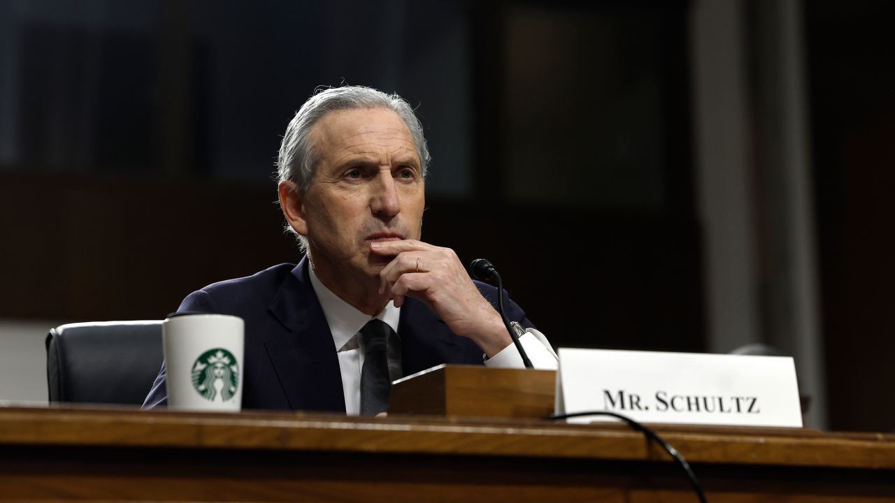 Howard Schultz testified before the Senate Health, Education, Labor, and Pensions Committee in the Dirksen Senate Office Building on Capitol Hill on March 29, 2023 in Washington, DC.