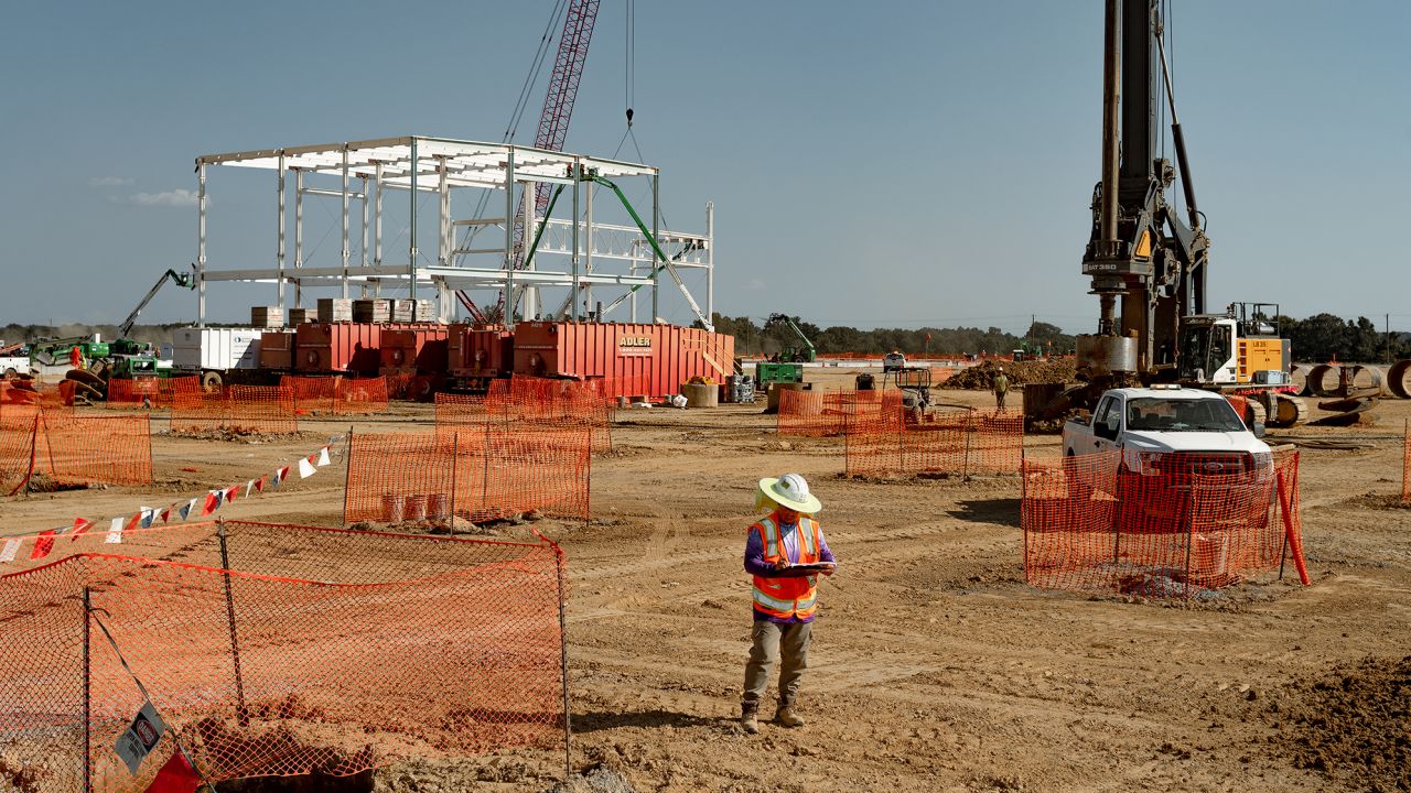 The Ford Motor Co. and SK Innovation Co. electric vehicle and battery manufacturing complex under construction near Stanton, Tennessee, US, on Tuesday, Sept. 20, 2022. The Ford Motor Co. and SK Innovation Co. $5.6 billion manufacturing complex, known as BlueOval City, is due to begin building electric F-Series pickup trucks and the batteries that power them in three years.